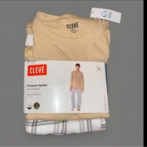 CLEVÉ PJS Cotton Crew Neck Long Sleeve Top & Drawstring Elastic Waist Bottoms